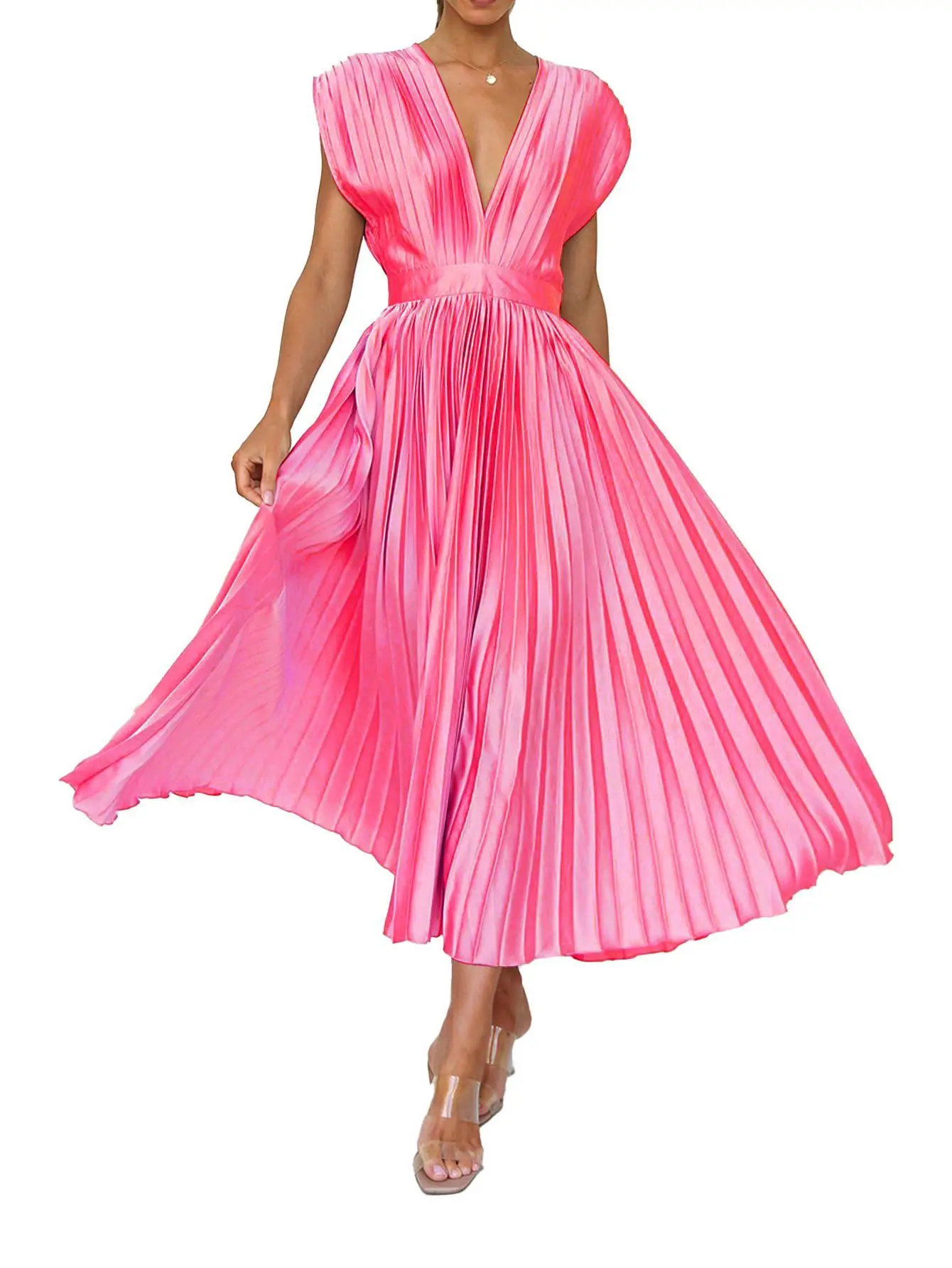 Sexy Sleeveless Solid Double Fabric Mesh V Neck Spring Summer New Sexy Pleated Dress INS Casual Loose Zipper Sleeveless Dress
Sexy Sleeveless Solid Double Fabric Mesh V Neck Spring Summer New Sexy Pleated Dress INS Casual Loose Zipper Sleeveless Dress