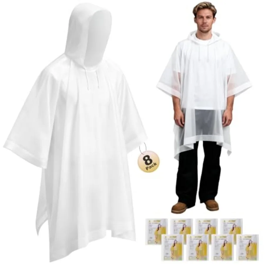 8 Pack Hooded Rain Ponchos for Adults Reusable Unisex Raincoat for Women Men Emergency Outdoor Heavy Duty Rain Coat
8 Pack Hooded Rain Ponchos for Adults Reusable Unisex Raincoat for Women Men Emergency Outdoor Heavy Duty Rain Coat