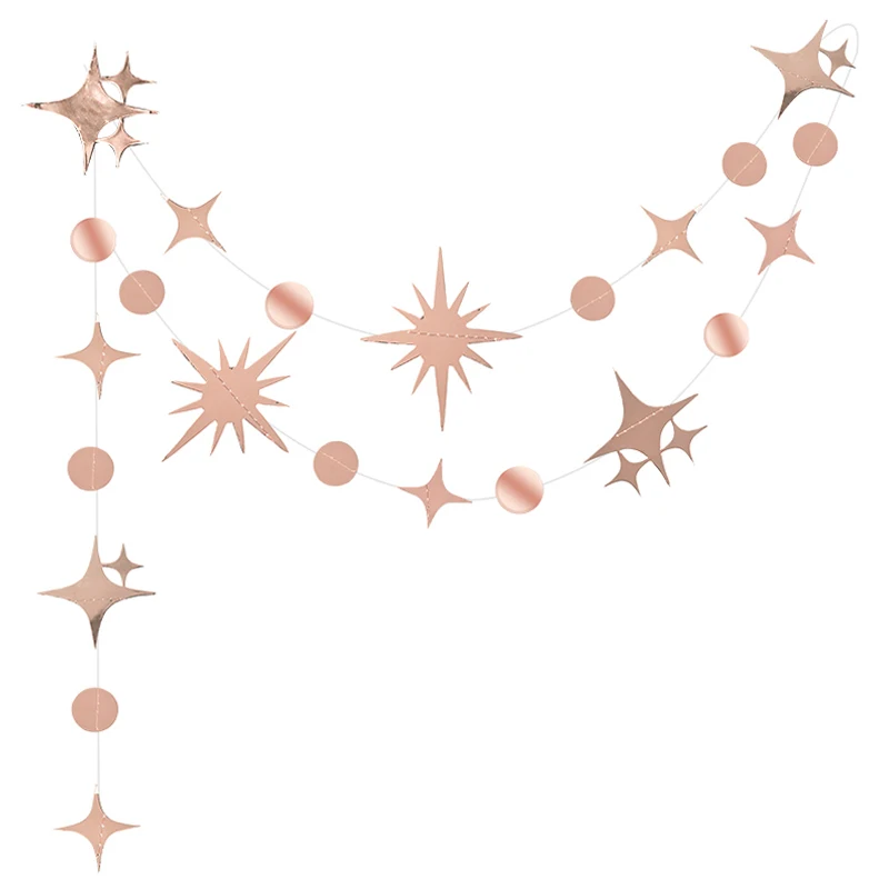 Rose Gold Twinkle Star Happy Birthday Party Decorations Star Moon Paper Garlands Banners Hanging Star Baby Shower Party Supplies
Rose Gold Twinkle Star Happy Birthday Party Decorations Star Moon Paper Garlands Banners Hanging Star Baby Shower Party Supplies