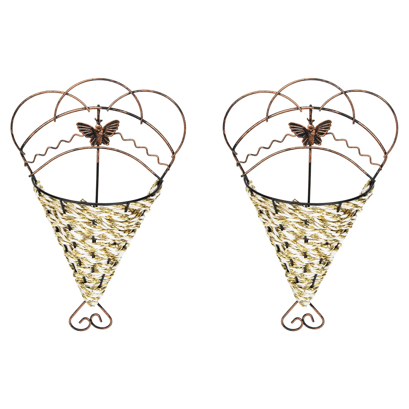 2 Pcs Iron Flower Pot Basket Durable Simple Wall Mounted Home Decor Storage Baskets Arrangement Gardening Balcony Vegetable
2 Pcs Iron Flower Pot Basket Durable Simple Wall Mounted Home Decor Storage Baskets Arrangement Gardening Balcony Vegetable
