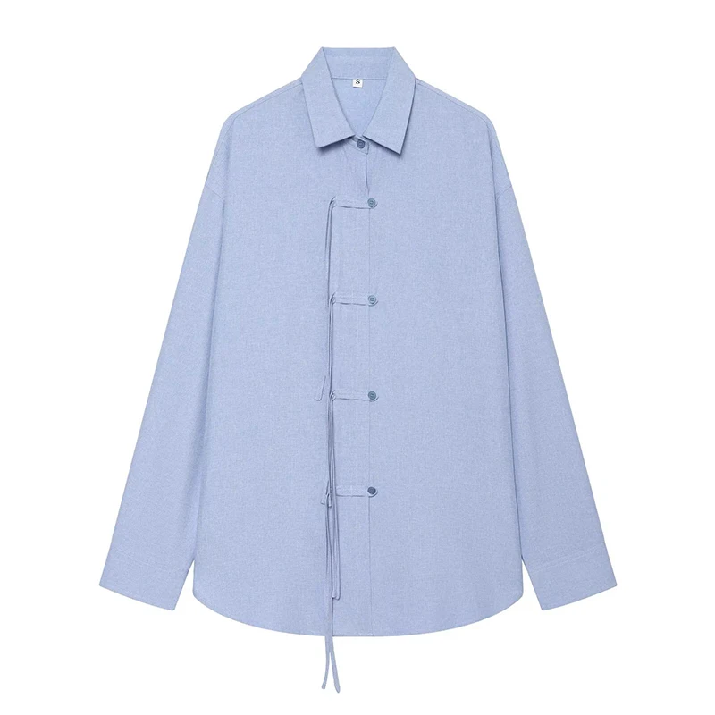 YENKYE Women's Light Blue New Chinese Style Shirt Lapel Collar Button Front Long Sleeve Casual Blouse Daily Commute Outfit
YENKYE Women's Light Blue New Chinese Style Shirt Lapel Collar Button Front Long Sleeve Casual Blouse Daily Commute Outfit