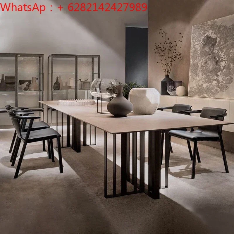 Large family villa family table custom Italian light luxury large rock table office rectangular conference table design sense
Large family villa family table custom Italian light luxury large rock table office rectangular conference table design sense