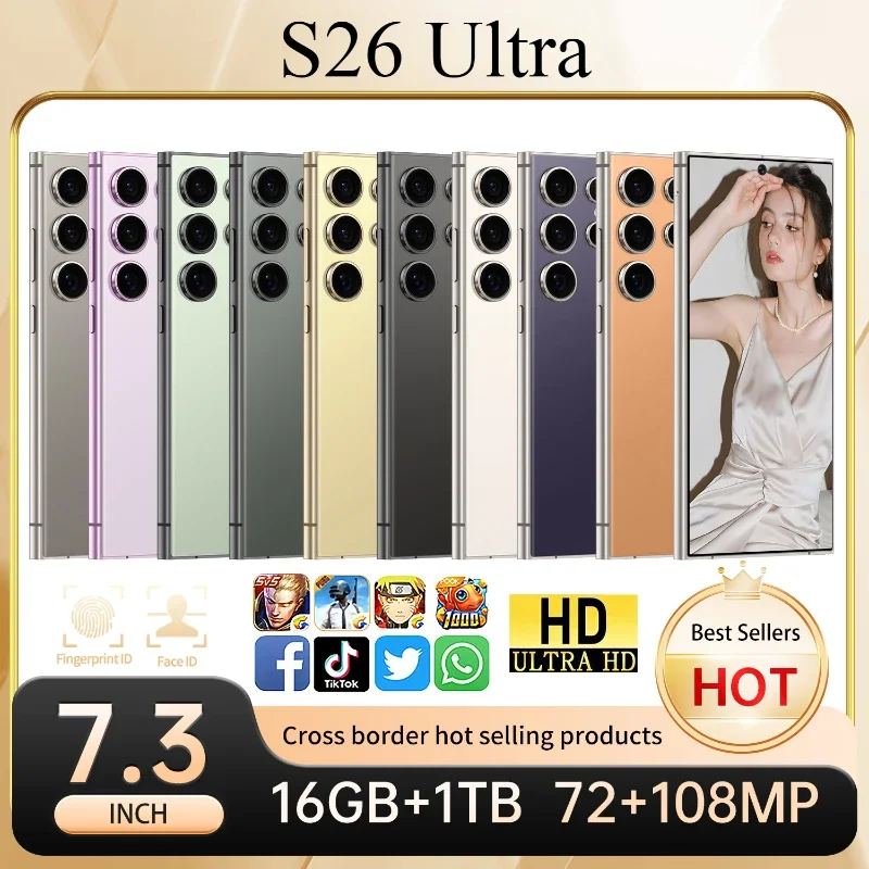 Новый бренд S26, Ультратонкий 5,5-дюймовый HD-экран, смартфон, Snapdragon8Ge3, 22 ГБ + смартфон, Android 14, сотовый телефон 7,3 мАч, 8000 МП, распознавание лица
Новый бренд S26, Ультратонкий 5,5-дюймовый HD-экран, смартфон, Snapdragon8Ge3, 22 ГБ + смартфон, Android 14, сотовый телефон 7,3 мАч, 8000 МП, распознавание лица