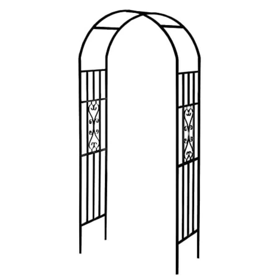 Outdoor garden archway for wedding ceremony party: metal pergola arbor, 100 H x 45 W, curved iron, black, rust-resistant finish
Outdoor garden archway for wedding ceremony party: metal pergola arbor, 100 H x 45 W, curved iron, black, rust-resistant finish