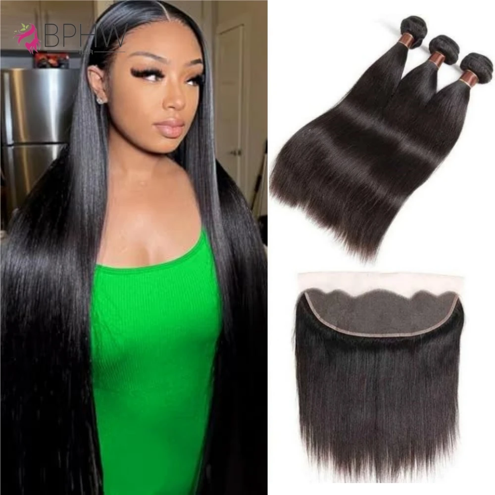 Straight 3 Bundles With Frontal 100% Human Hair Extensions Brazilian Hair For Black Women Virgin Hair Bundles With 13x4 Frontal
Straight 3 Bundles With Frontal 100% Human Hair Extensions Brazilian Hair For Black Women Virgin Hair Bundles With 13x4 Frontal