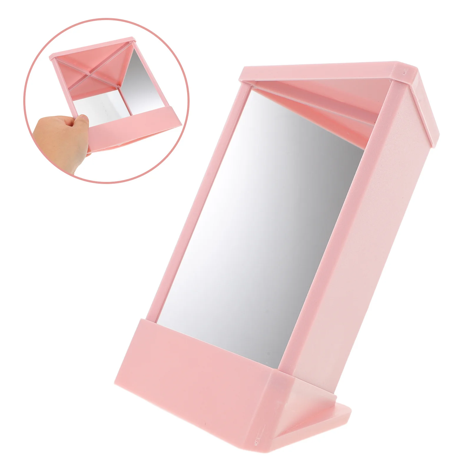 Non-Reversing Makeup Mirror Pink True Face Reflection Tabletop Stand Vanity Mirror for Precise Makeup Application 
Non-Reversing Makeup Mirror Pink True Face Reflection Tabletop Stand Vanity Mirror for Precise Makeup Application