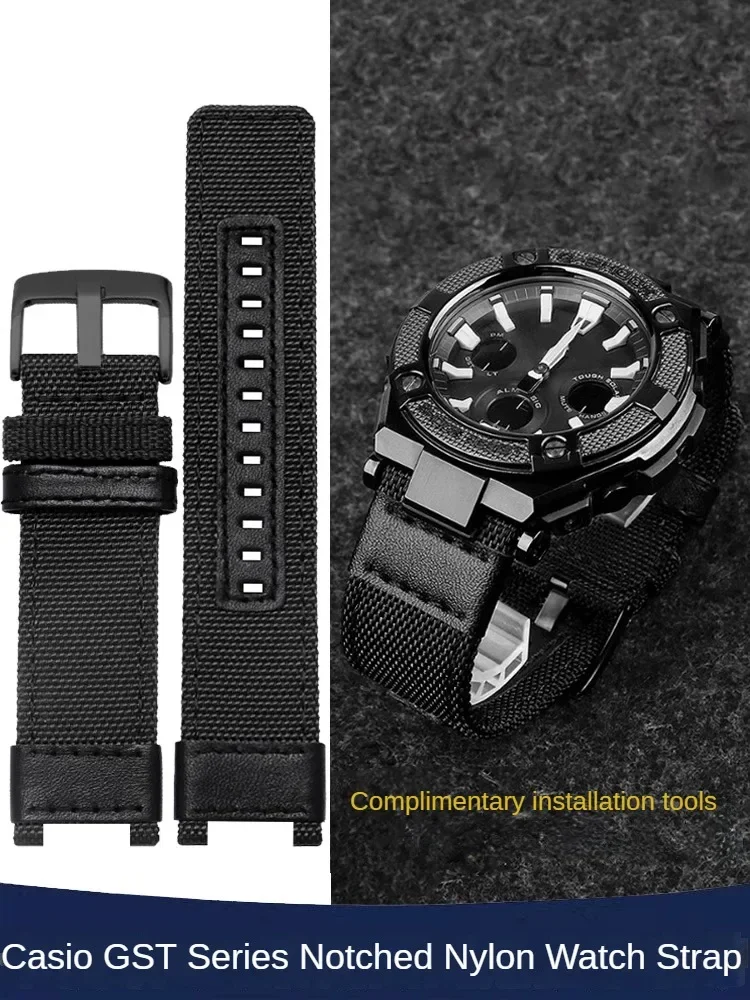 Compatible with C-a-s-i-o GST-B100/S100G/W300G/400G/410 Notched Canvas Nylon Watch Strap Men
Compatible with C-a-s-i-o GST-B100/S100G/W300G/400G/410 Notched Canvas Nylon Watch Strap Men