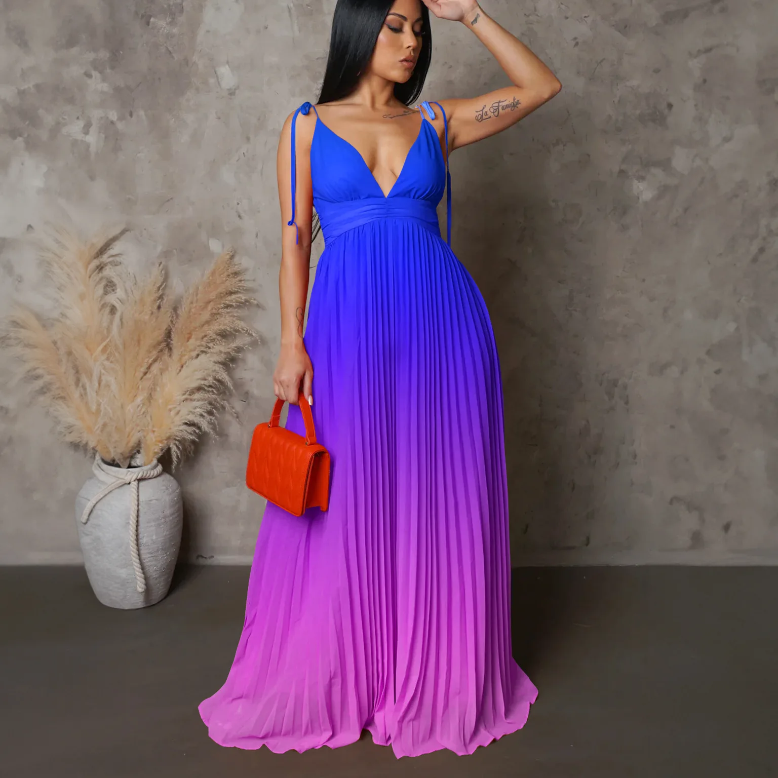 D403 Summer Strapless Sexy Tie Gradient Color Long Dress Gown
D403 Summer Strapless Sexy Tie Gradient Color Long Dress Gown