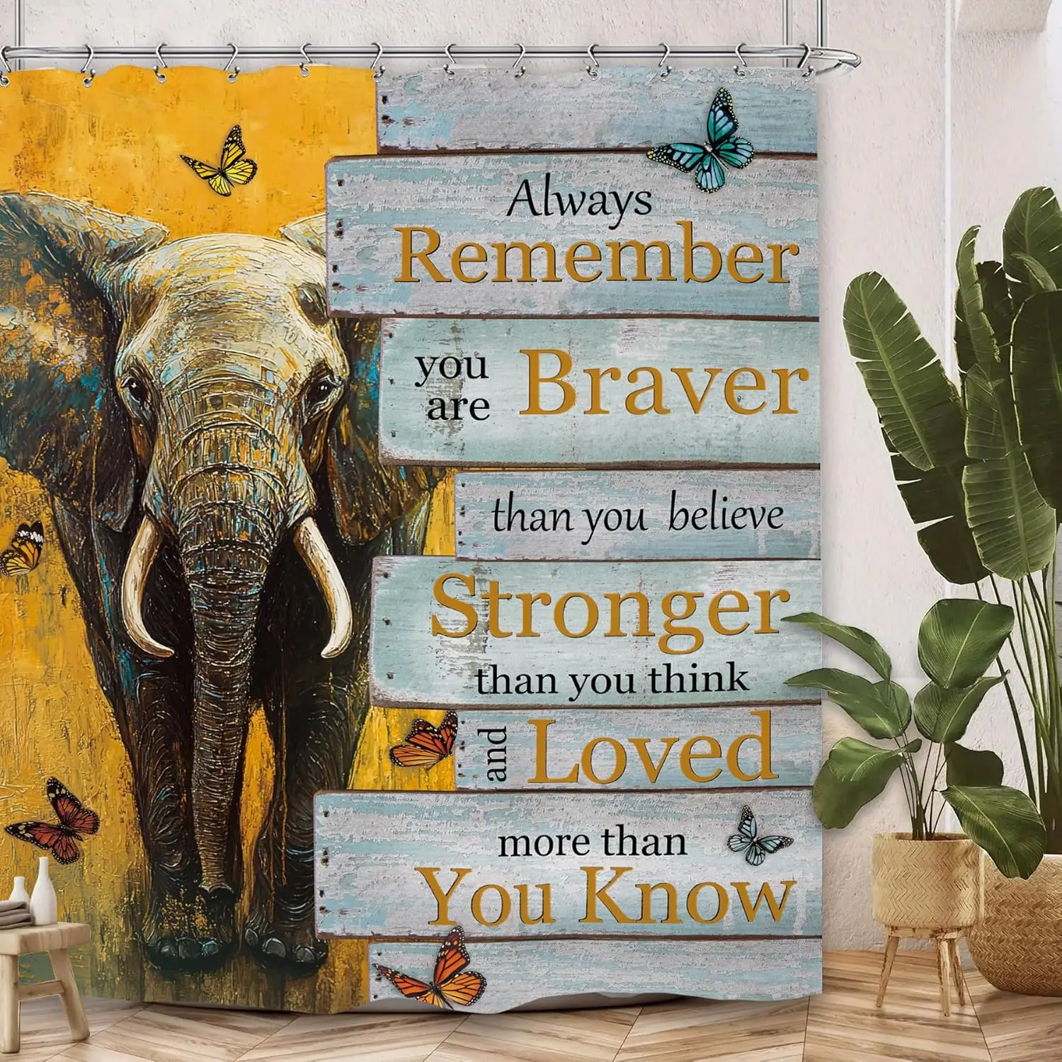 Вдохновляющая занавеска для душа со слоном и мотивационными цитатами животных — набор для ванной комнаты в деревенском фермерском доме
Вдохновляющая занавеска для душа со слоном и мотивационными цитатами животных — набор для ванной комнаты в деревенском фермерском доме