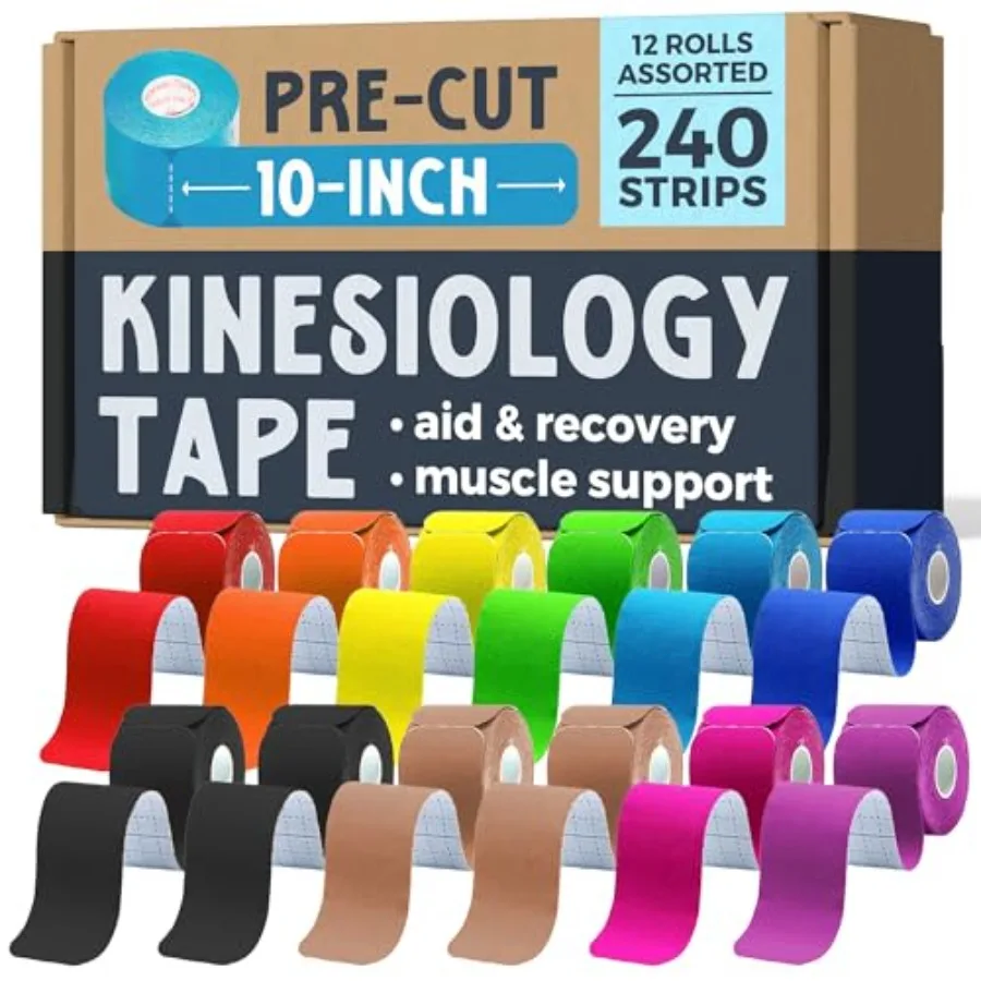 PreCut Kinesiology Tape 20 Pre Cut 10" per Roll - 240 Total Strips - Elastic Athletic K Tape Precut Strips for Ankle, Knee, Sho
PreCut Kinesiology Tape 20 Pre Cut 10" per Roll - 240 Total Strips - Elastic Athletic K Tape Precut Strips for Ankle, Knee, Sho