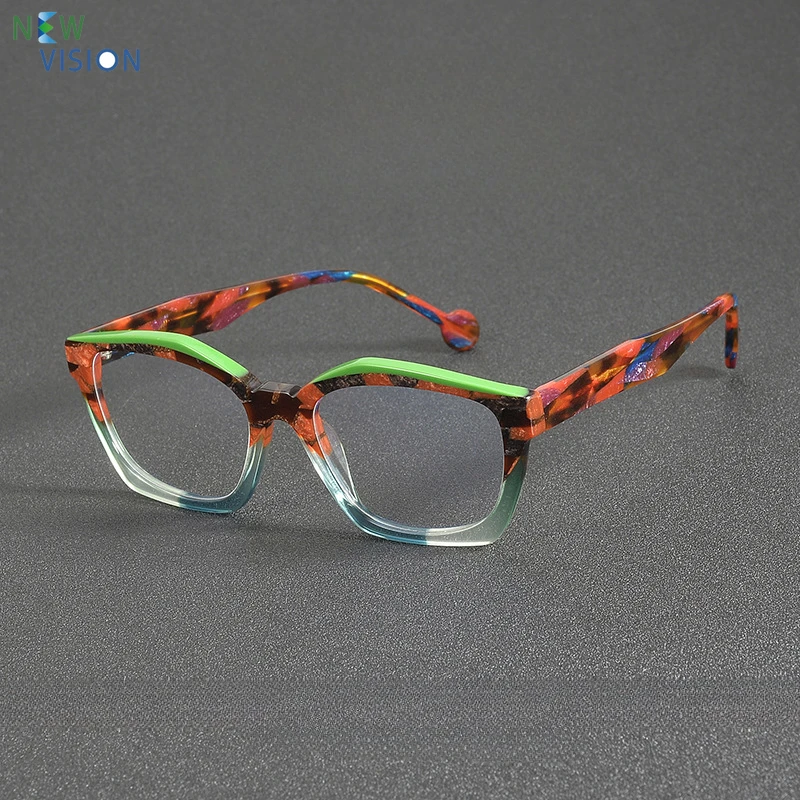 New Women Glasses Fashion Splicing Multi Color Acetate Eyewear Frame Men Business Customizable Anti Blue Light Prescription Lens
New Women Glasses Fashion Splicing Multi Color Acetate Eyewear Frame Men Business Customizable Anti Blue Light Prescription Lens