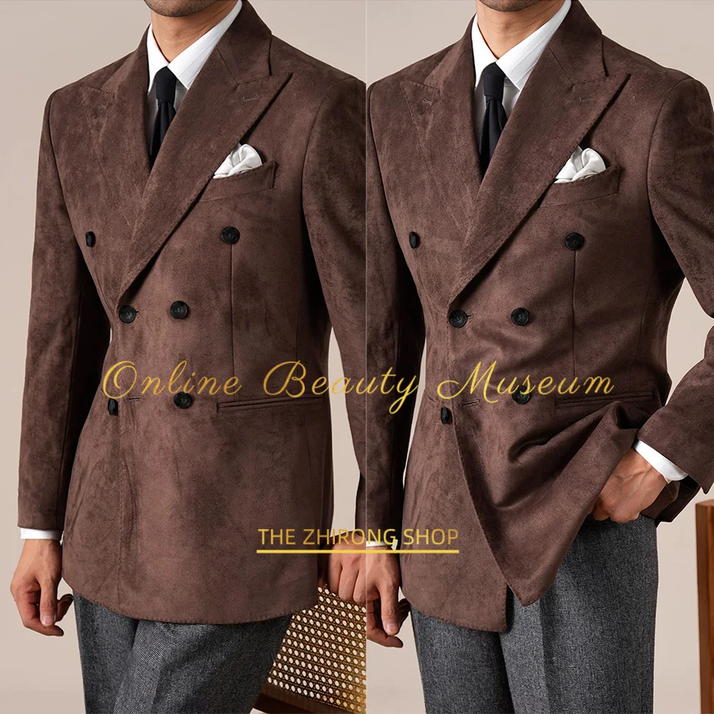 Haute Couture коричневый мужской костюм с пиковыми лацканами, бархатная куртка для дня рождения, свадьбы, банкета, смокинг, подарок для него
Haute Couture коричневый мужской костюм с пиковыми лацканами, бархатная куртка для дня рождения, свадьбы, банкета, смокинг, подарок для него