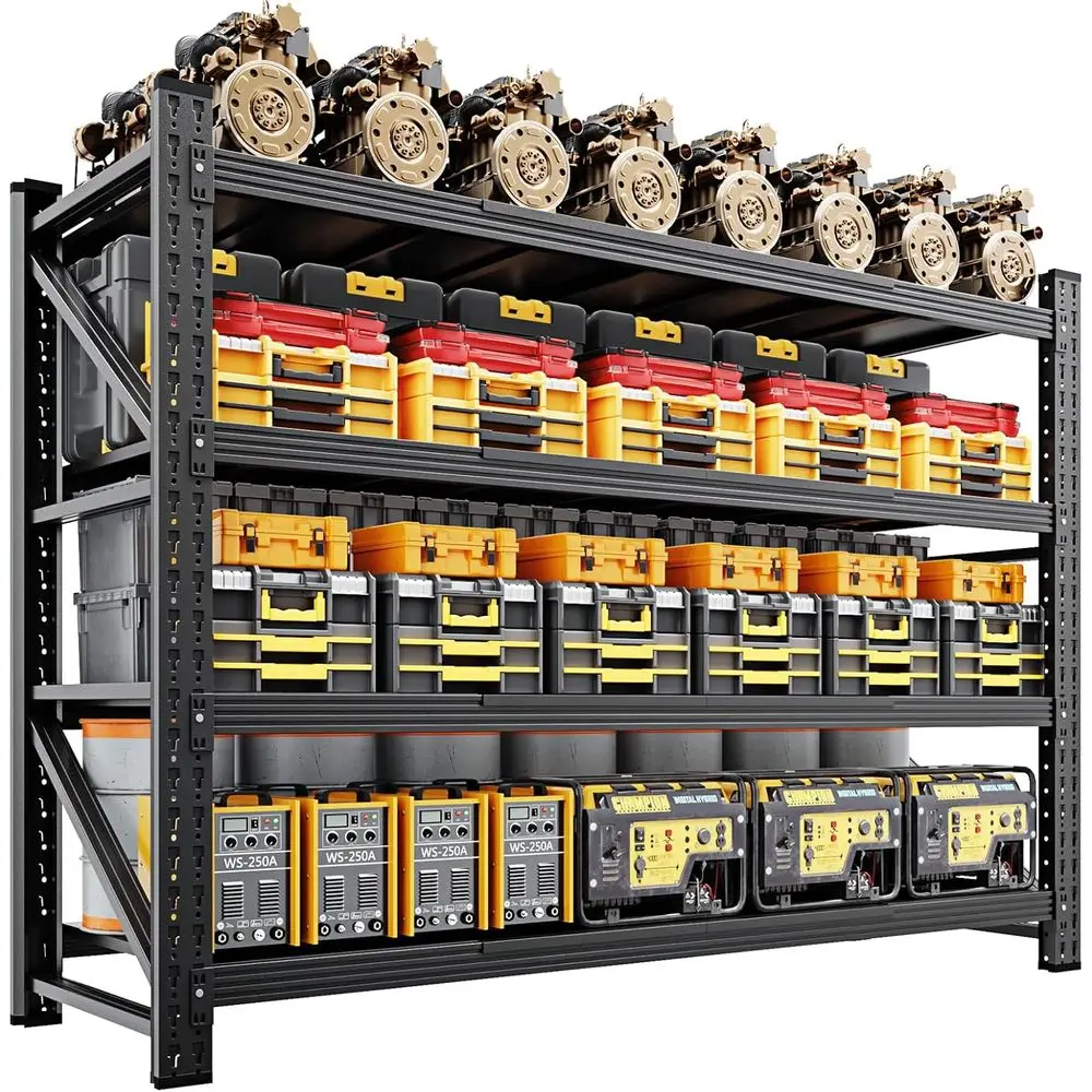 71 Heavy-Duty 4-Tier Adjustable Metal Storage Rack, 5000 lbs Capacity, Ideal for Garage, Workshop, Basement
71 Heavy-Duty 4-Tier Adjustable Metal Storage Rack, 5000 lbs Capacity, Ideal for Garage, Workshop, Basement