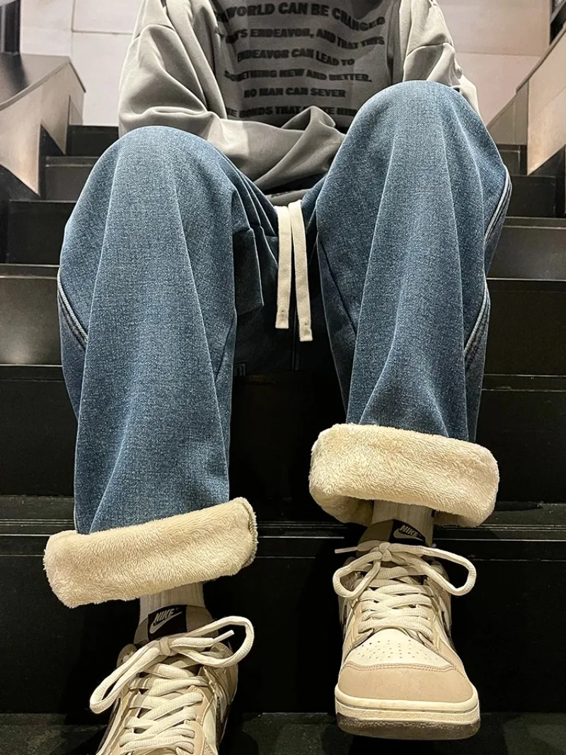 Мужские зимние джинсы на флисовой подкладке, толстые теплые джинсовые брюки с начесом, прямые утепленные брюки в корейском стиле, размер M-3XL
Мужские зимние джинсы на флисовой подкладке, толстые теплые джинсовые брюки с начесом, прямые утепленные брюки в корейском стиле, размер M-3XL