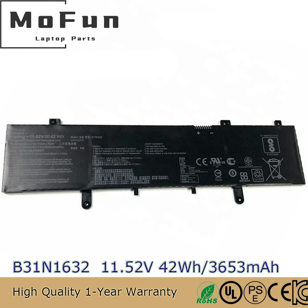 Оригинальный новый аккумулятор для ноутбука B31N1632 11,52 В 42 Втч для ASUS ZenBook 14 X405 X405U X405UA Vivobook 14 X405U
Оригинальный новый аккумулятор для ноутбука B31N1632 11,52 В 42 Втч для ASUS ZenBook 14 X405 X405U X405UA Vivobook 14 X405U