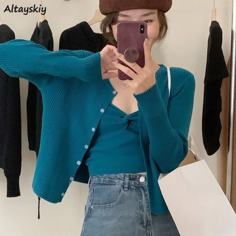2 Pcs Sets Women Gentle Sexy 6-colors Spring Screw Thread Shirts Camis All-match Korean Style Vintage Daily Temperament Casual
2 Pcs Sets Women Gentle Sexy 6-colors Spring Screw Thread Shirts Camis All-match Korean Style Vintage Daily Temperament Casual