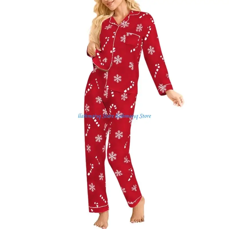 573B Christmas Women's Long-Sleeved Printed Satin Pajama Set
573B Christmas Women's Long-Sleeved Printed Satin Pajama Set