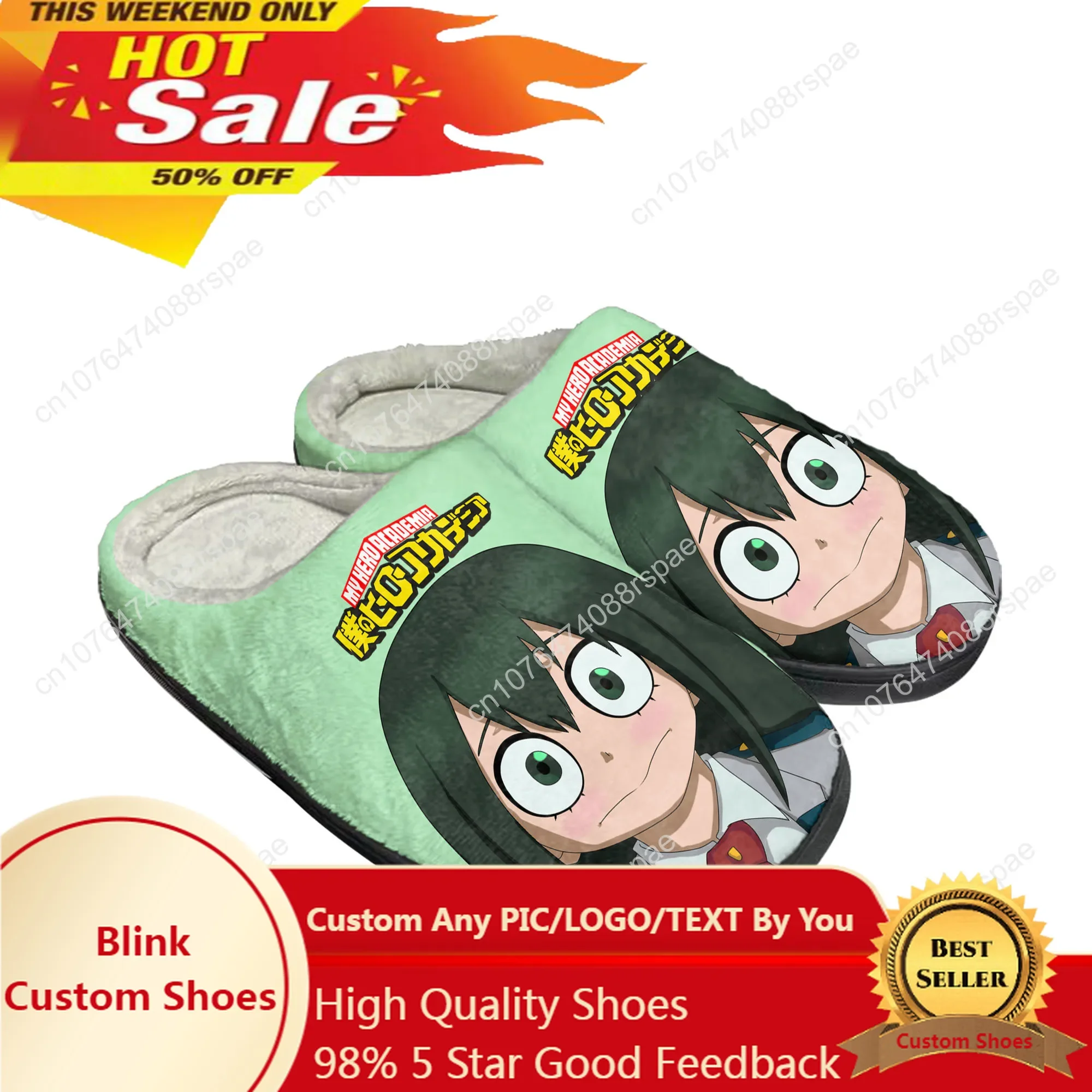 Asui Tsuyu Cartoon My Hero Academia Home Cotton Custom Slippers Mens Womens Sandals Plush Casual Keep Warm Shoes Thermal Slipper
Asui Tsuyu Cartoon My Hero Academia Home Cotton Custom Slippers Mens Womens Sandals Plush Casual Keep Warm Shoes Thermal Slipper