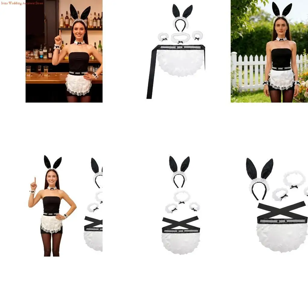 G92D 5Pcs Womens Bunnies Costume Accessories Set Rabbit Ears Headband Bows Tie Collar Cuffs Apron Maid Outfits for Womens
G92D 5Pcs Womens Bunnies Costume Accessories Set Rabbit Ears Headband Bows Tie Collar Cuffs Apron Maid Outfits for Womens