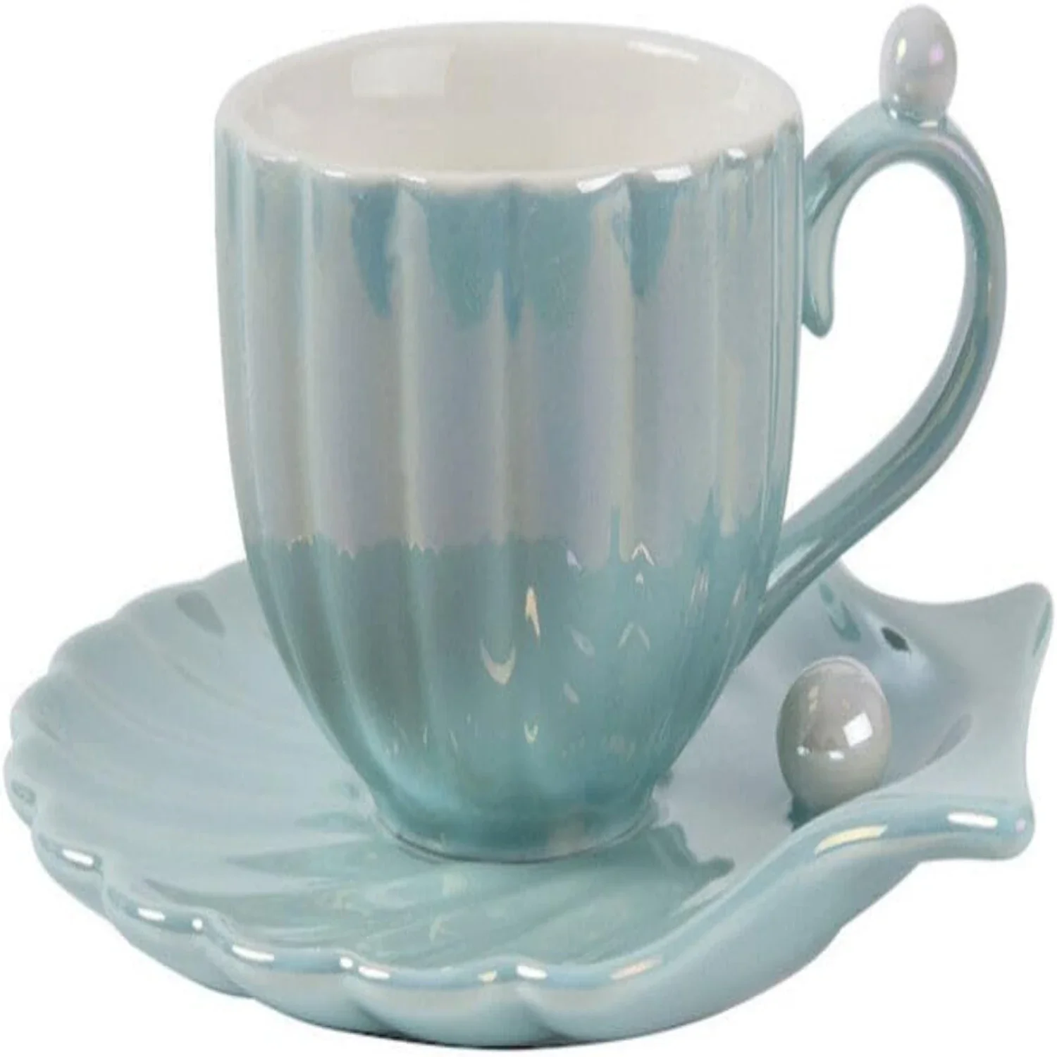 Beautiful and stylish 240ml ceramic coffee mug set with exquisite pearl shell design - elegant tea cup and saucer combo for coff
Beautiful and stylish 240ml ceramic coffee mug set with exquisite pearl shell design - elegant tea cup and saucer combo for coff