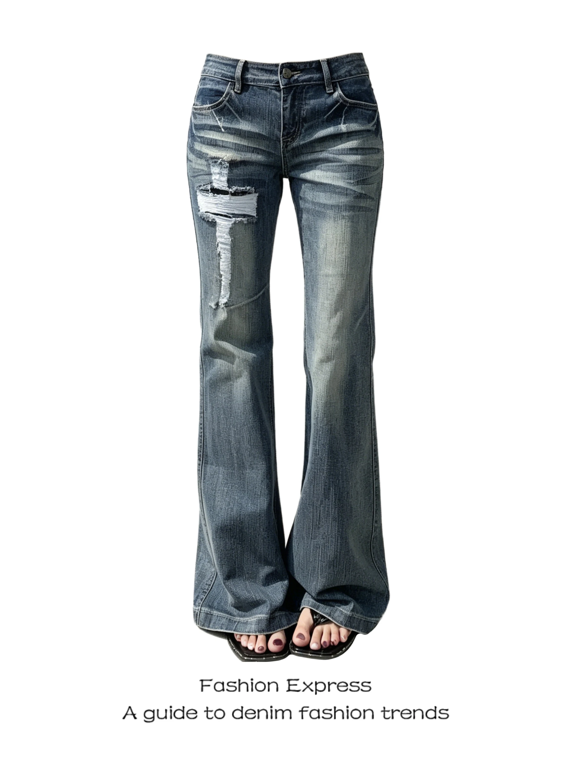 Retro American Bell Bottom Jeans Women's Low Waist Slimming Cross Lace Design Vintage Faded Pants Trendy High Waist Denim
Retro American Bell Bottom Jeans Women's Low Waist Slimming Cross Lace Design Vintage Faded Pants Trendy High Waist Denim