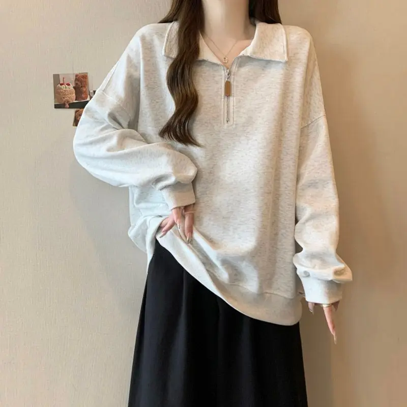 Loose Fit Ne Sweatirt Women's Spring Autumn Thin Long Sve f Zip Korean Sle Lazy Top Coat GIMA Brand
Loose Fit Ne Sweatirt Women's Spring Autumn Thin Long Sve f Zip Korean Sle Lazy Top Coat GIMA Brand