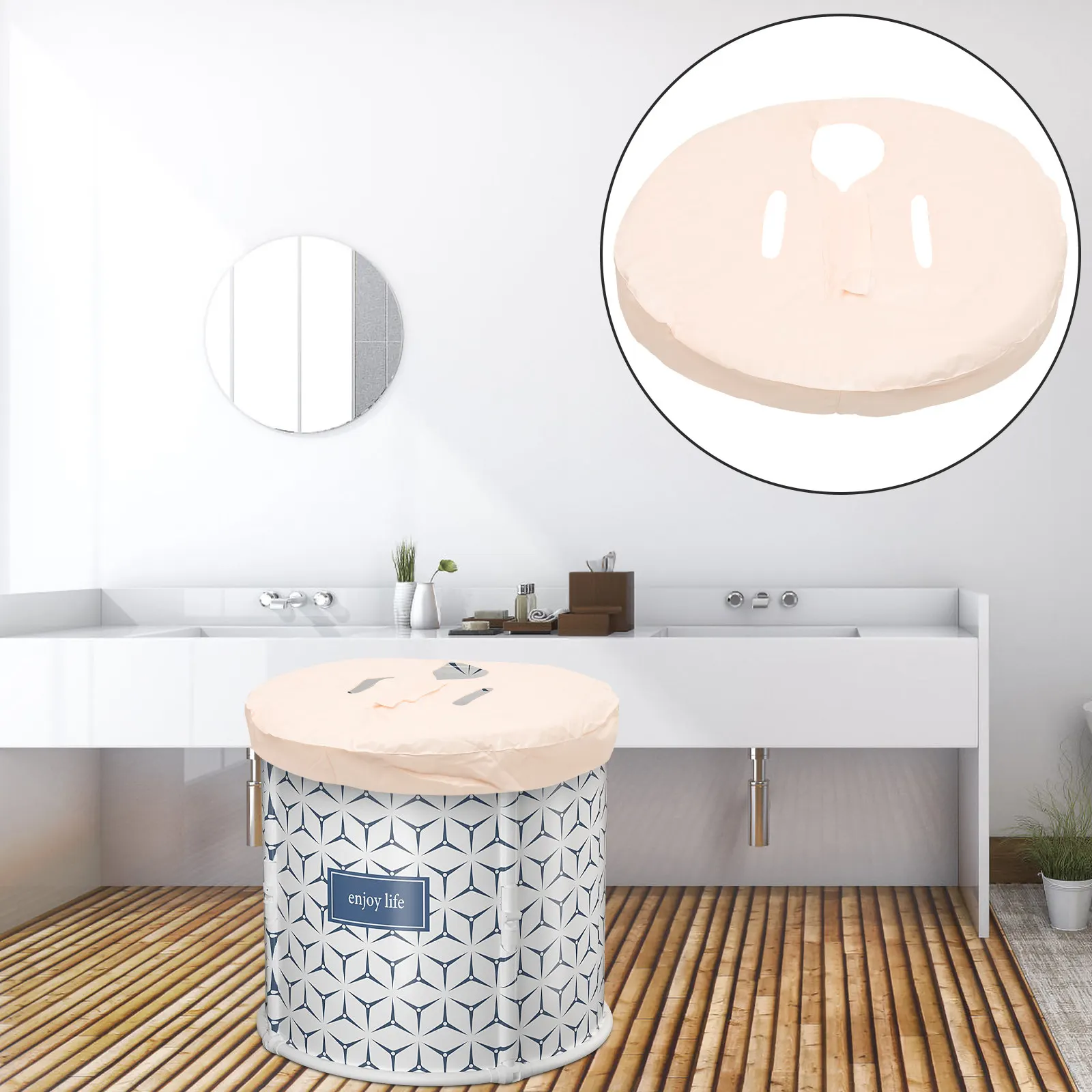 Folding Bath Bucket Lid PVC Cover Insulated Folding Bathtub Lid Replacement Soaking Tub Thermal Cover Foldable Bathtub Supplies
Folding Bath Bucket Lid PVC Cover Insulated Folding Bathtub Lid Replacement Soaking Tub Thermal Cover Foldable Bathtub Supplies