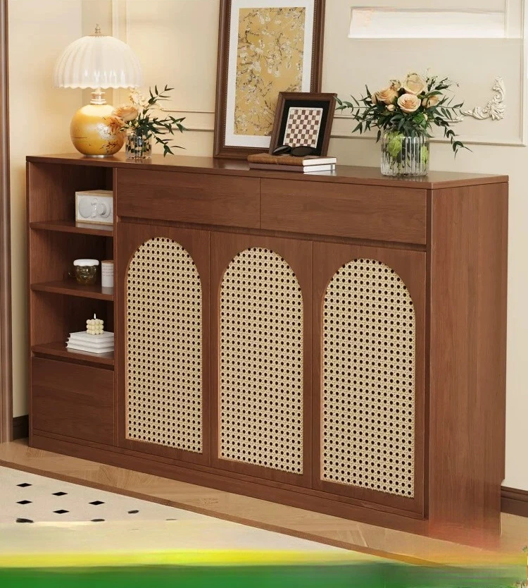 PYJ medieval household entrance storage against the wall and outside the door corridor rattan storage shoe cabinet
PYJ medieval household entrance storage against the wall and outside the door corridor rattan storage shoe cabinet