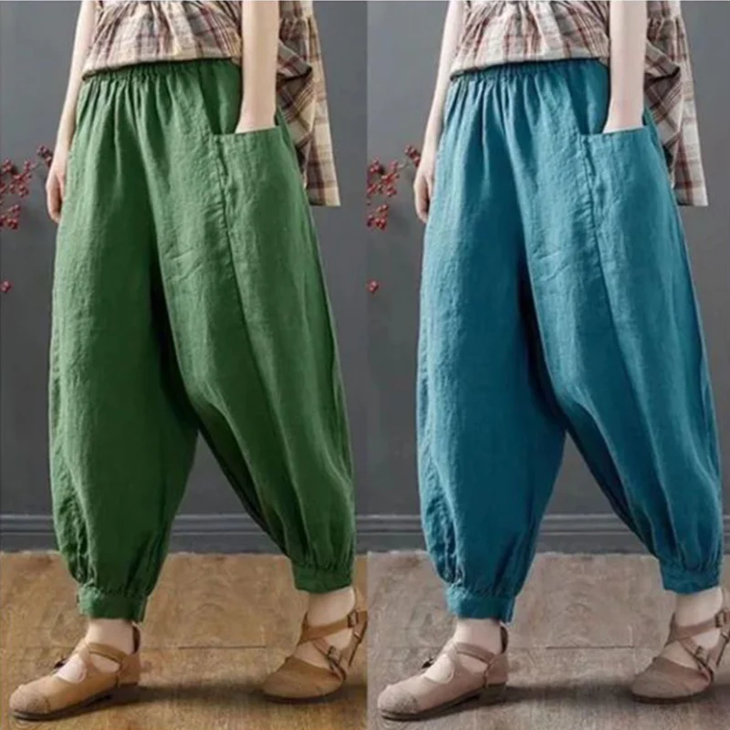 Numb Bloomers Women Clothing Summer New Ankle-length Pants Female Casual Loose All-match Pocket Elastic Waist Harem Women Pants
Numb Bloomers Women Clothing Summer New Ankle-length Pants Female Casual Loose All-match Pocket Elastic Waist Harem Women Pants