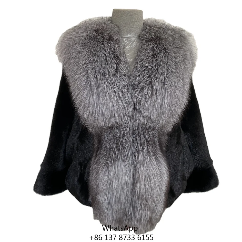Winter Luxury 100% Real Mink Fur Warmth Mink Coat With Fox Fur Collars Jacket For Womens
Winter Luxury 100% Real Mink Fur Warmth Mink Coat With Fox Fur Collars Jacket For Womens