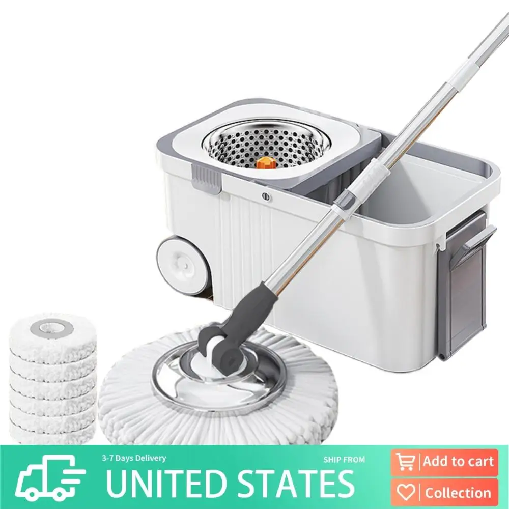 Ведро для швабры с 6 сменными насадками, удлиненная ручка, вращающаяся на 360° система очистки пола, швабра для очистки с ведром
Ведро для швабры с 6 сменными насадками, удлиненная ручка, вращающаяся на 360° система очистки пола, швабра для очистки с ведром