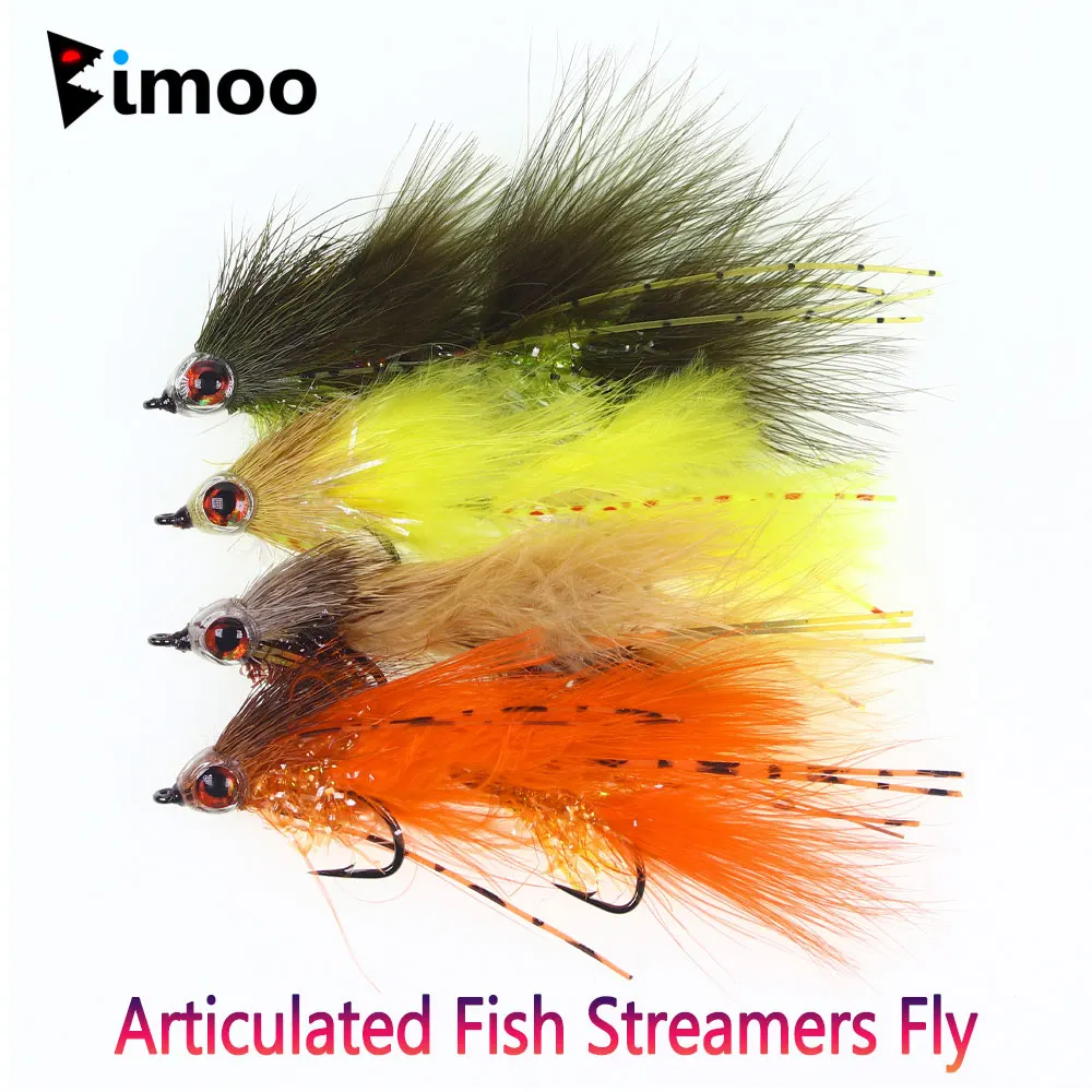 Bimoo 1/4pcs Articulated Fish Streamers Fly Deer Hair Marabou Feather Artificial Bait Fish Pike Muskie Bass Trout Fishing Lures
Bimoo 1/4pcs Articulated Fish Streamers Fly Deer Hair Marabou Feather Artificial Bait Fish Pike Muskie Bass Trout Fishing Lures