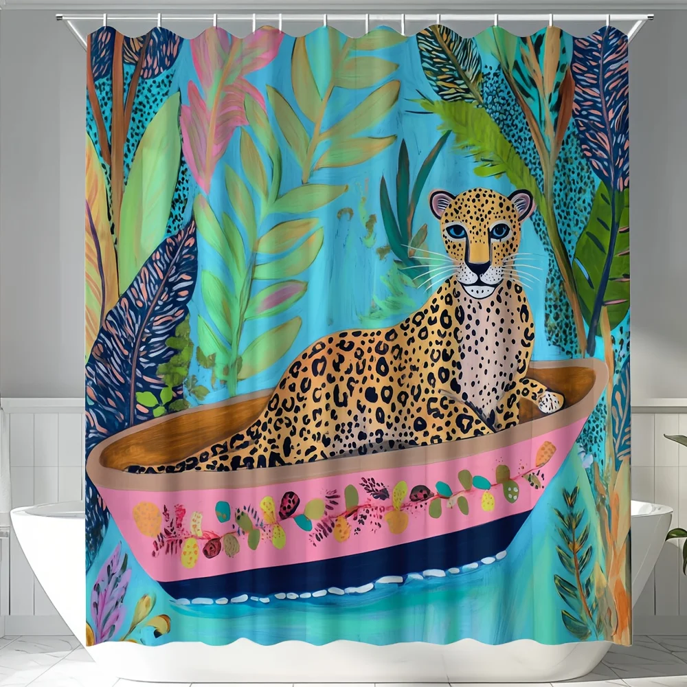 Tropical Leopard in Boat Shower Curtain Waterproof Easy to Clean Privacy Protection Print Jungle Art Design Vibrant Quick Setup
Tropical Leopard in Boat Shower Curtain Waterproof Easy to Clean Privacy Protection Print Jungle Art Design Vibrant Quick Setup