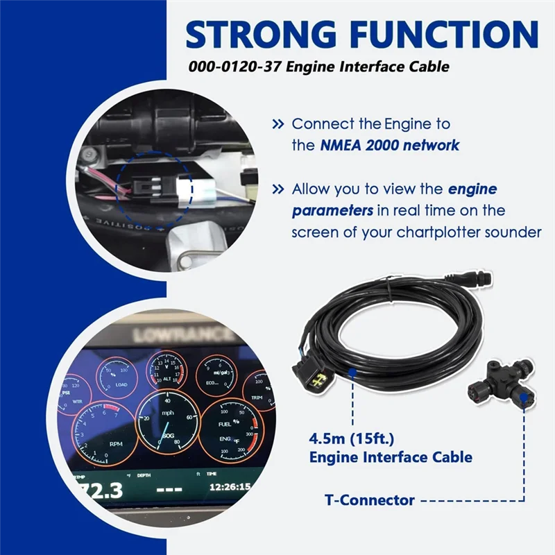 For Lowrance & Simrad 000-0120-37 Yamaha Engine Interface Cable NMEA 2000 7M & T Replacement Accessories
For Lowrance & Simrad 000-0120-37 Yamaha Engine Interface Cable NMEA 2000 7M & T Replacement Accessories