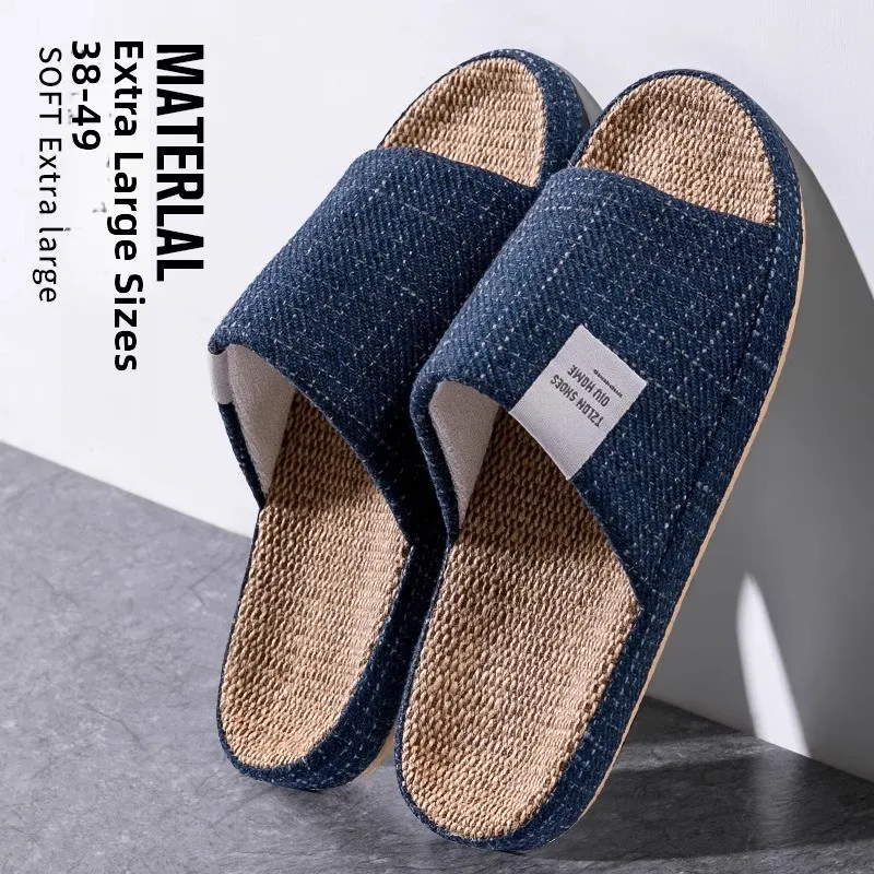 Large Size Linen Slippers for Men Indoor Home Silent Office Anti-Slip Odor Resistant 2024 New Four Seasons Sandals
Large Size Linen Slippers for Men Indoor Home Silent Office Anti-Slip Odor Resistant 2024 New Four Seasons Sandals
