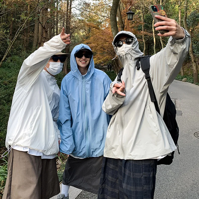 Outdoor Men's Summer Thin Ice Silk Quick Dry Sun Protection Climbing Jacket Hooded Couples Mountain Climbing Suit Coats
Outdoor Men's Summer Thin Ice Silk Quick Dry Sun Protection Climbing Jacket Hooded Couples Mountain Climbing Suit Coats