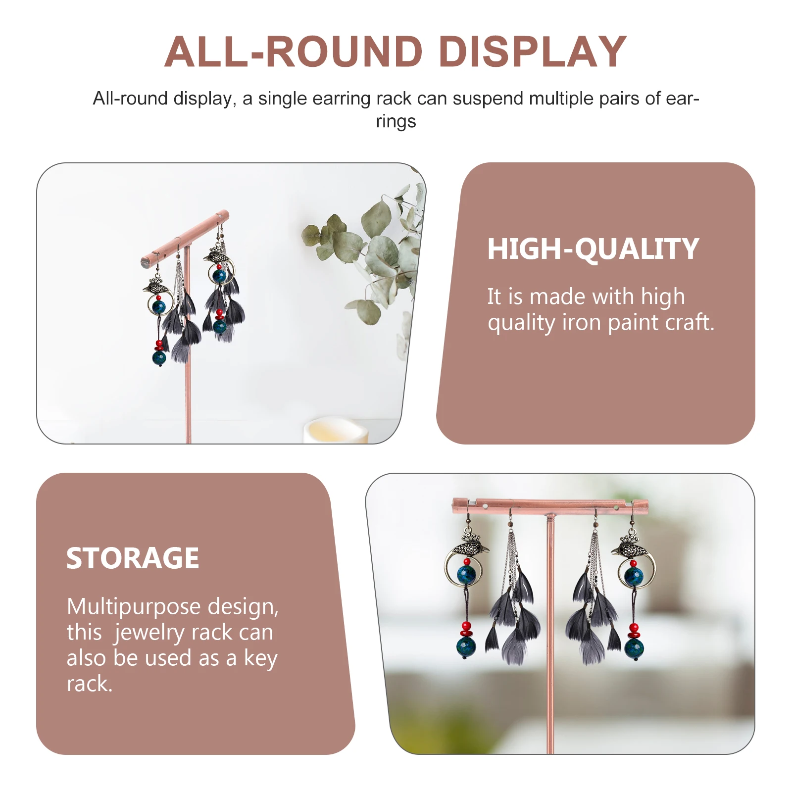 3 Pcs Earring Display Stand Rack Holder Hanging Earrings Jewelry Storage Tray T-shape Metal Organizer
3 Pcs Earring Display Stand Rack Holder Hanging Earrings Jewelry Storage Tray T-shape Metal Organizer