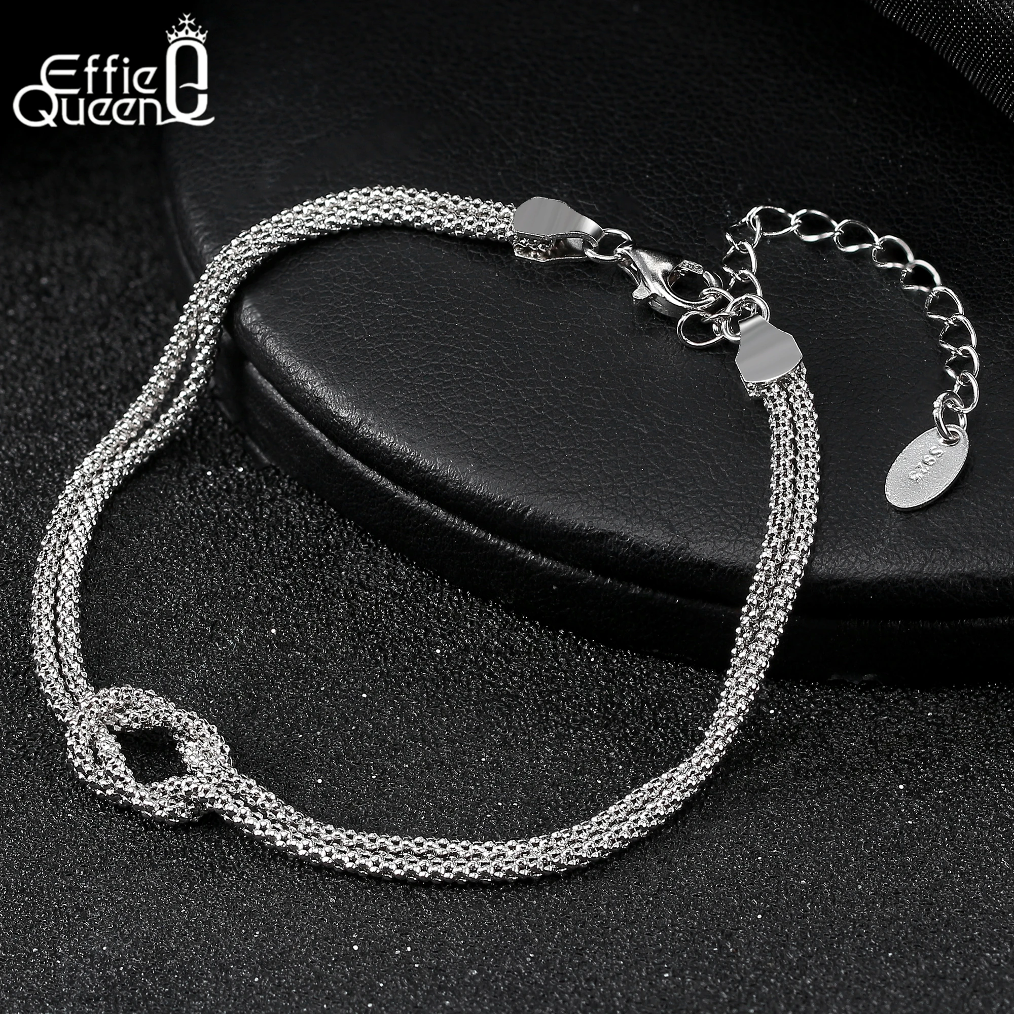 EFFIE QUEEN S925 Pure Silver Dainty Popcorn Chain Bracelet Minimalist Hip Hop O Charm Bracelet Jewelry Gift for Women SB196
EFFIE QUEEN S925 Pure Silver Dainty Popcorn Chain Bracelet Minimalist Hip Hop O Charm Bracelet Jewelry Gift for Women SB196