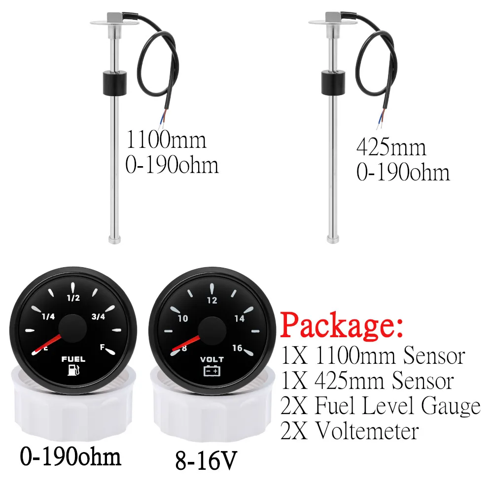 Customization Fuel Level Sensor 1100mm Fuel Level Gauge 52mm Voltmeter Voltage Gauge For Marine Boat Car Truck 12V/24V
Customization Fuel Level Sensor 1100mm Fuel Level Gauge 52mm Voltmeter Voltage Gauge For Marine Boat Car Truck 12V/24V