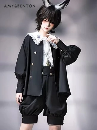 Original Lolita Cute European Prince Cloak Shorts Cape Set Retro Palace Style Subculture Lantern Sleeve Coat Harajuku Style Sets
Original Lolita Cute European Prince Cloak Shorts Cape Set Retro Palace Style Subculture Lantern Sleeve Coat Harajuku Style Sets