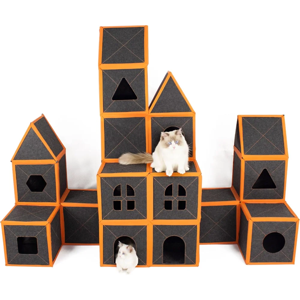 Cat House,Modular Fiber Tiger Tough Multi-Level Cat House Scratcher Playgrounds,DIY Waterproof Pet Hideaway Play House
Cat House,Modular Fiber Tiger Tough Multi-Level Cat House Scratcher Playgrounds,DIY Waterproof Pet Hideaway Play House