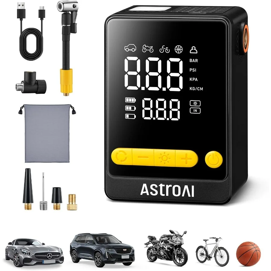L10 Mini Tire Inflator Portable Air Compressor 150PSI Air Pump for Car Tires with Digital Pressure Gauge Bike Tire Pump with LE
L10 Mini Tire Inflator Portable Air Compressor 150PSI Air Pump for Car Tires with Digital Pressure Gauge Bike Tire Pump with LE