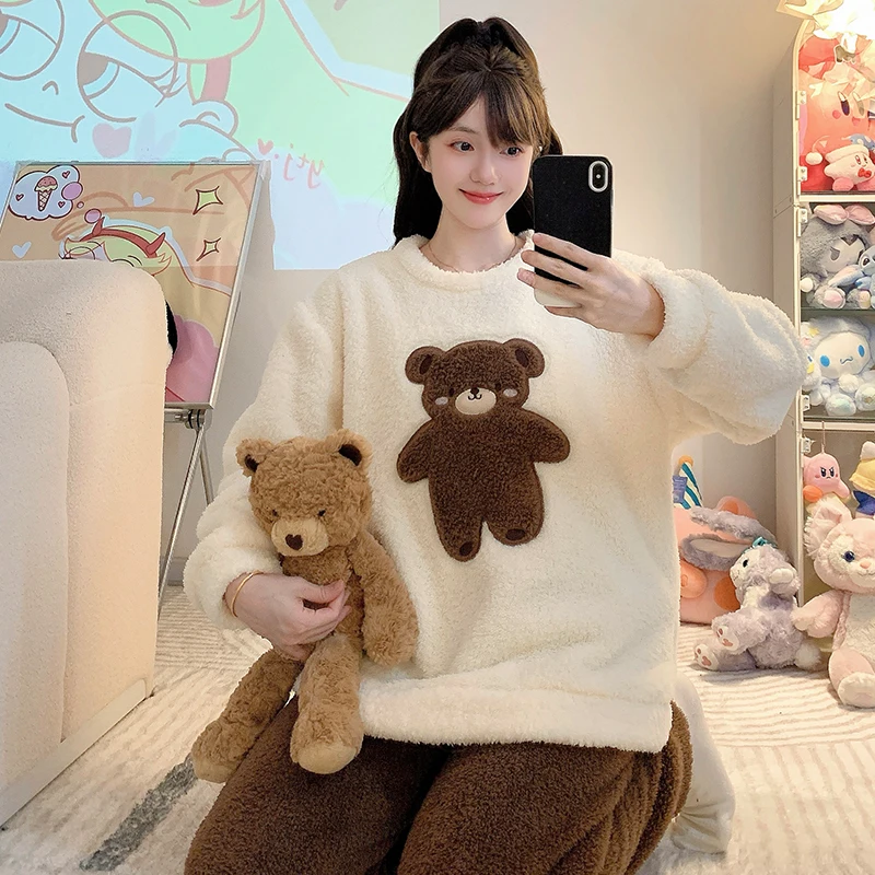 Сексуальные женские пижамные комплекты: теплые трикотажные костюмы с длинными рукавами, круглым вырезом и брюками в полный рост для зимы и холодной погоды.
Сексуальные женские пижамные комплекты: теплые трикотажные костюмы с длинными рукавами, круглым вырезом и брюками в полный рост для зимы и холодной погоды.