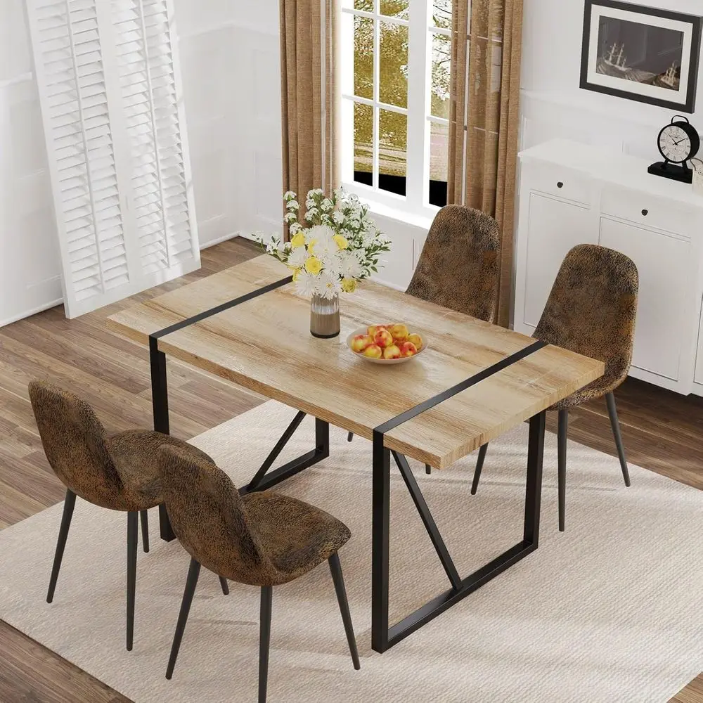 4-Piece Wooden Dining Set with Fabric Chairs for Kitchen and Dining Room - Easy Assembly
4-Piece Wooden Dining Set with Fabric Chairs for Kitchen and Dining Room - Easy Assembly