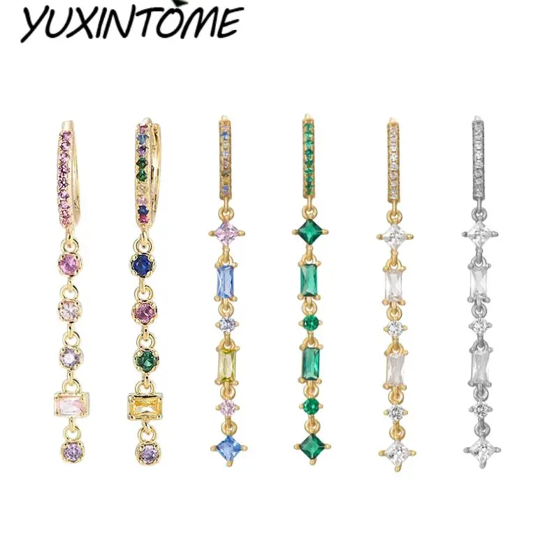 925 Sterling Silver Needle Light Luxury Fashion Multi-shape Colorful Zircon Long Earrings Pendant Party Wedding Ear Jewelry Gift
925 Sterling Silver Needle Light Luxury Fashion Multi-shape Colorful Zircon Long Earrings Pendant Party Wedding Ear Jewelry Gift