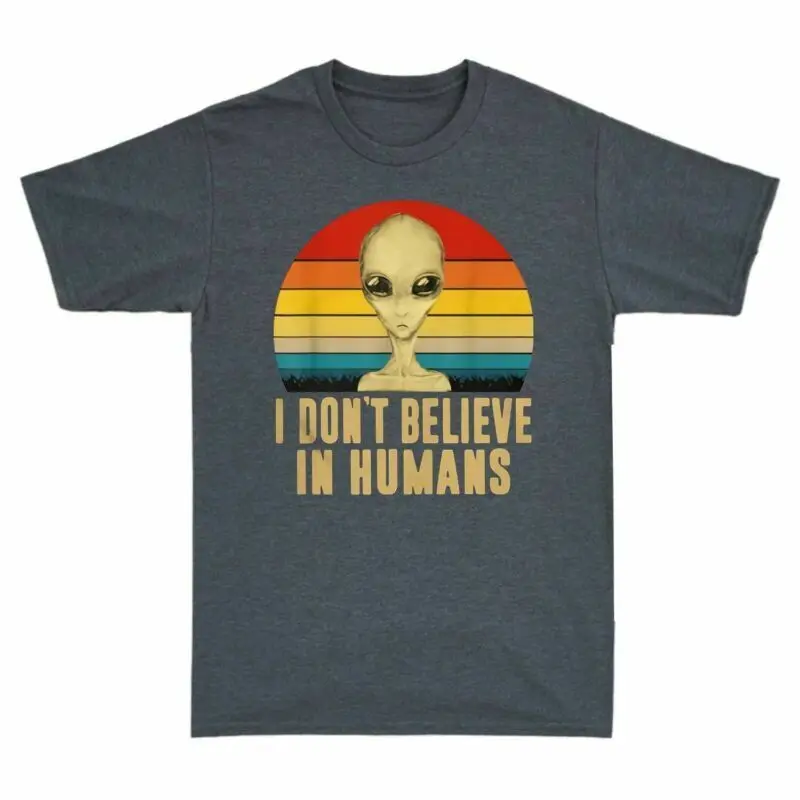 Винтажная Мужская футболка с коротким рукавом Alien I Don't Believe In Human, хлопковая футболка
Винтажная Мужская футболка с коротким рукавом Alien I Don't Believe In Human, хлопковая футболка