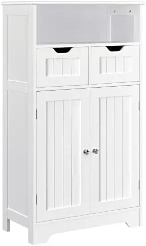 Bathroom Storage Cabinet with 2 Drawers & Adjustable Shelf, 2 Doors Bathroom Floor Cabinet, Wooden Cupboard for Living Room, Hal
Bathroom Storage Cabinet with 2 Drawers & Adjustable Shelf, 2 Doors Bathroom Floor Cabinet, Wooden Cupboard for Living Room, Hal