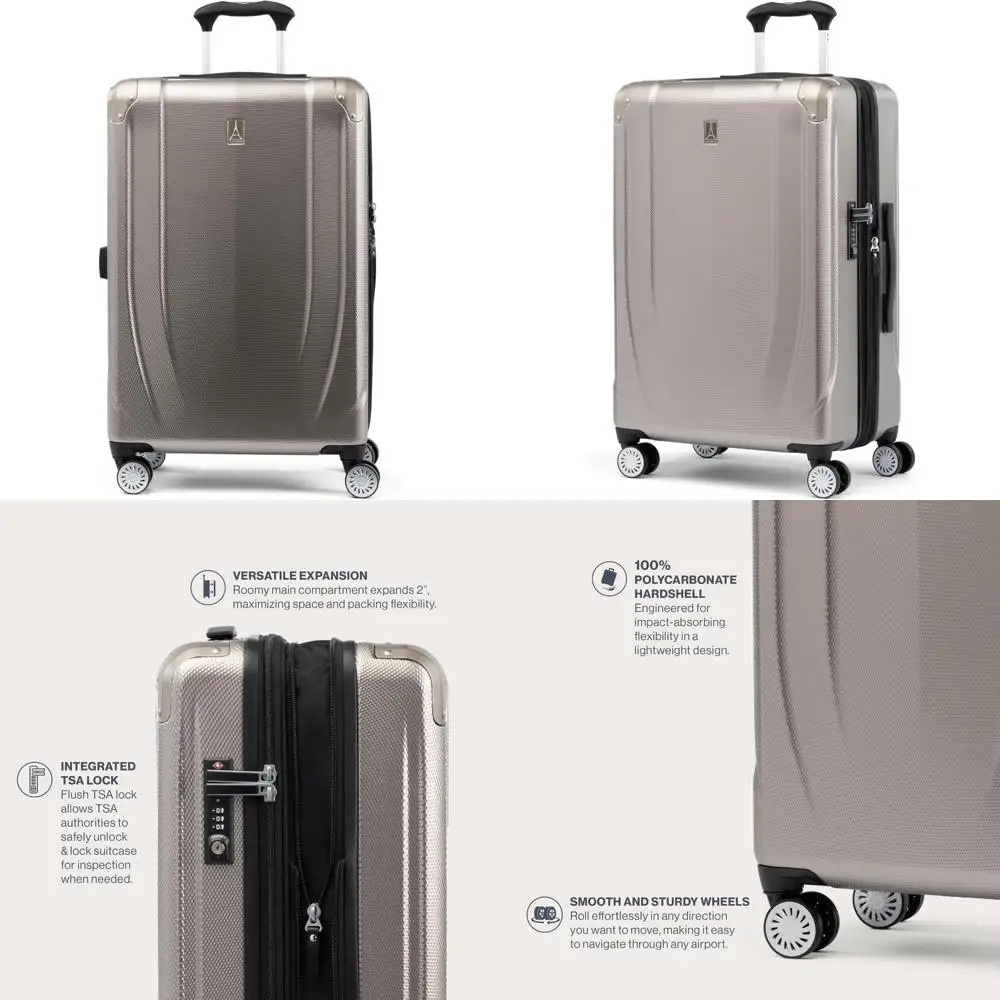 Medium 25 Inch Expandable Hardside Spinner Luggage with 8 Wheels, Lightweight Suitcase for Travel, Checked Luggage Option, Charc
Medium 25 Inch Expandable Hardside Spinner Luggage with 8 Wheels, Lightweight Suitcase for Travel, Checked Luggage Option, Charc