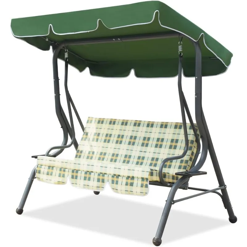Upgraded Outdoor Patio Swing Chair w/Thickened 3-Person Armrest Seat, Canopy Swing w/Adjustable Shading, Reinforced Powder
Upgraded Outdoor Patio Swing Chair w/Thickened 3-Person Armrest Seat, Canopy Swing w/Adjustable Shading, Reinforced Powder