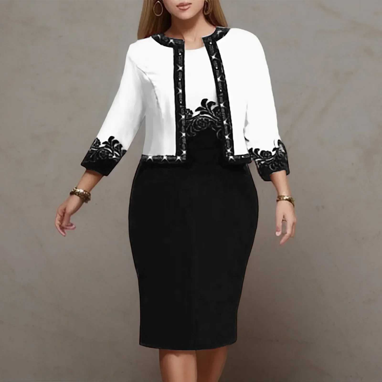 African Dress Set Clothes Women 3/4 Sleeve Jacket Tops And Dress Suit Autumn New Print Fashion Office Lady African Outfits 2023
African Dress Set Clothes Women 3/4 Sleeve Jacket Tops And Dress Suit Autumn New Print Fashion Office Lady African Outfits 2023